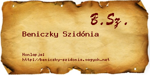 Beniczky Szidónia névjegykártya