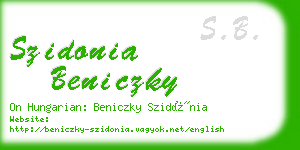 szidonia beniczky business card